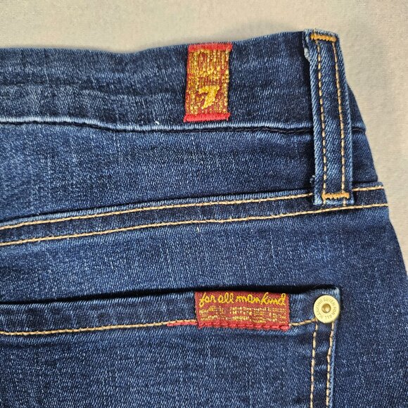 7 For All Mankind Jeans Womens 32 Blue Denim Kimmie Crop Mid-Rise - Picture 7 of 13